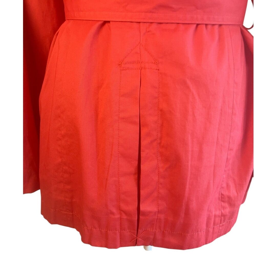 St. Johns Bay Womens Classic Trench Coat Sz L Preppy Reddish Pink Heritage - Picture 16 of 16